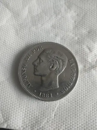 5 Pesetas 1881 Alfonso XII Estrella 81