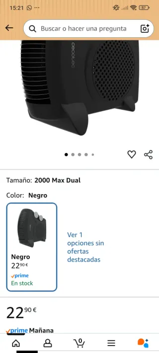 Calefactor Cecotec Negro/Blanco