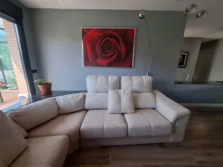 Sofá Rinconera Beige Tela