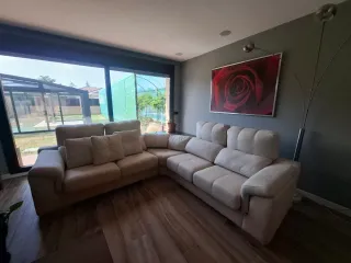 Sofá Rinconera Beige Tela