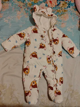 Abrigo buzo Bebé Bambi Blanco con Orejas