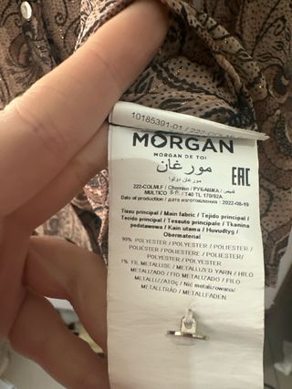 Camicetta Morgan fantasia beige e marrone