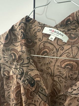 Camicetta Morgan fantasia beige e marrone