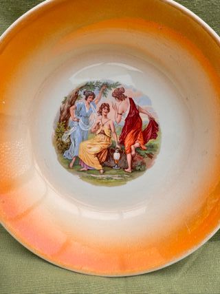 Pareja cuencos loza vintage Santander IT (22x5cm)