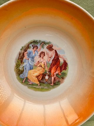 Pareja cuencos loza vintage Santander IT (22x5cm)