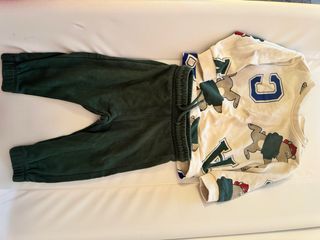 Completo bimbo felpa con orsetti 9-12 mesi 74 cm