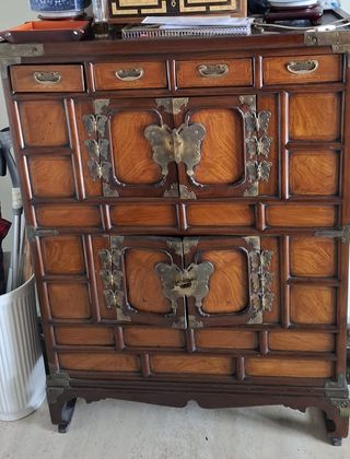 Mueble Aparador Estilo Asiático Madera y Metal