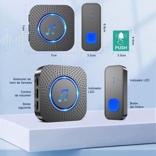 SURFOU Timbre Inalámbrico Exterior Interior Imperm