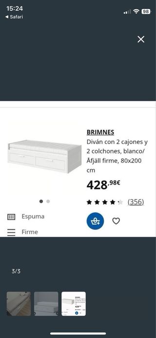 Cama nido divan ikea blanca
