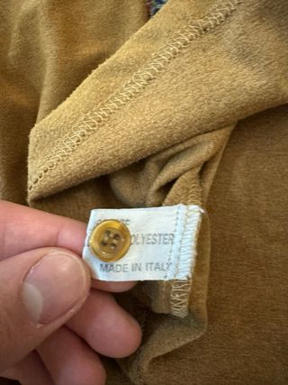 Camicia scamosciata Made in Italy tabacco