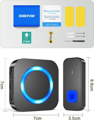 SURFOU Timbre Inalámbrico Exterior Impermeable, Ki