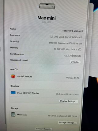 Mac mini i7 2012 16GB RAM
