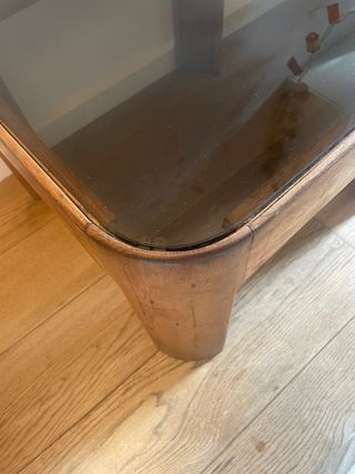 Mesa centro madera y cristal