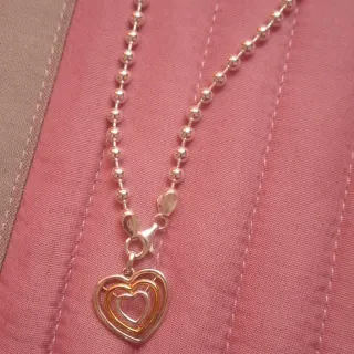 Conjunto Cadena y Colgante Corazón Plata