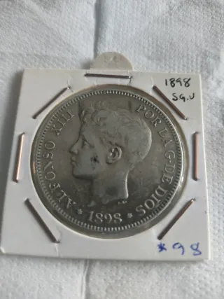 5 Pesetas 1898 Estrella 98