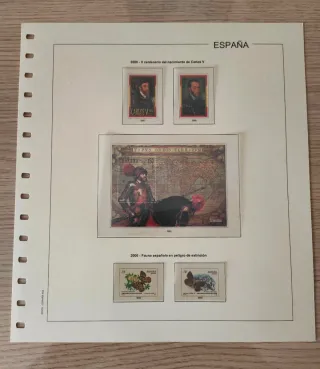 Hojas Edifil España 2000, cartulina crema