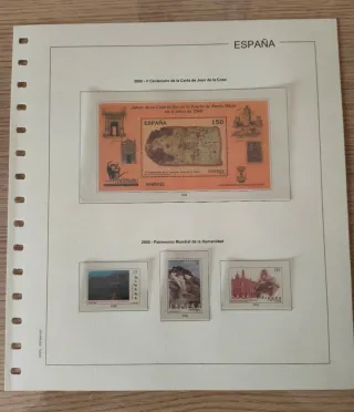 Hojas Edifil España 2000, cartulina crema