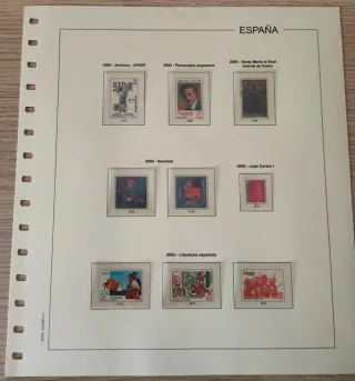 Hojas Edifil España 2000, cartulina crema