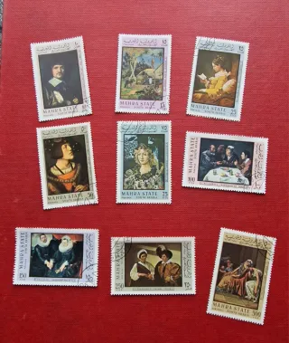 Serie francobolli Mahra State vintage