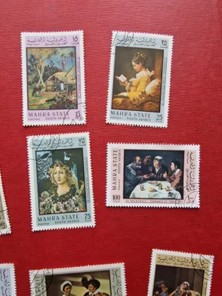 Serie francobolli Mahra State vintage