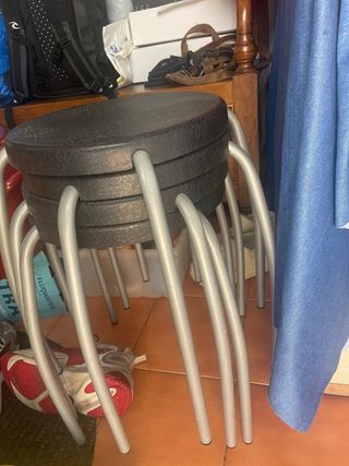 Taburetes Ikea Negro/Plata