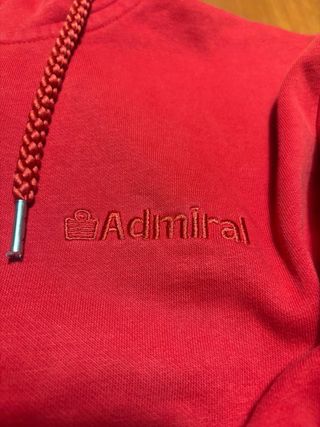 Felpa Admiral con cappuccio rossa