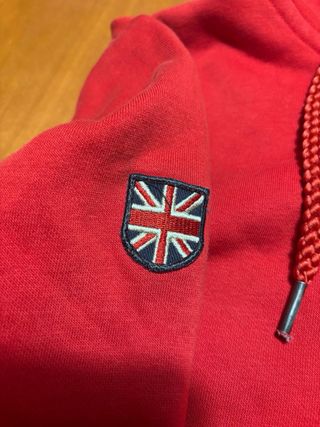 Felpa Admiral con cappuccio rossa