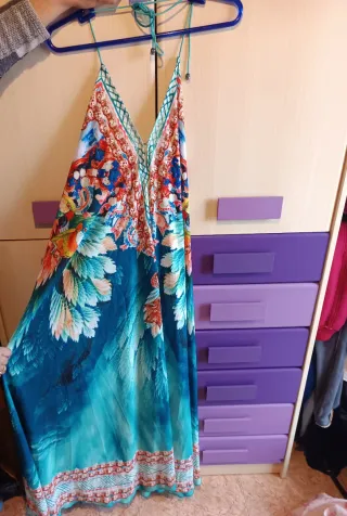 Vestido largo estampado mujer