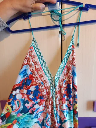 Vestido largo estampado mujer