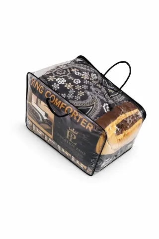 Manta King Comforter Negra y Dorada