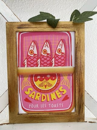 Lote cuadros dorados envejecidos con sardinas