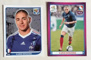 2 cromos Karim Benzema Mundial 2010 Euro 2012