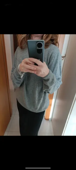 Maglione lana merino/cashmere grigio