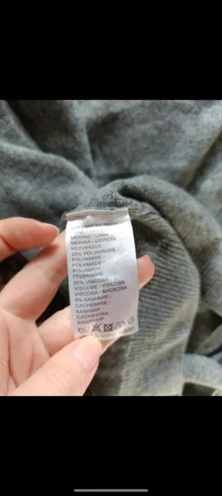 Maglione lana merino/cashmere grigio