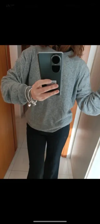 Maglione lana merino/cashmere grigio