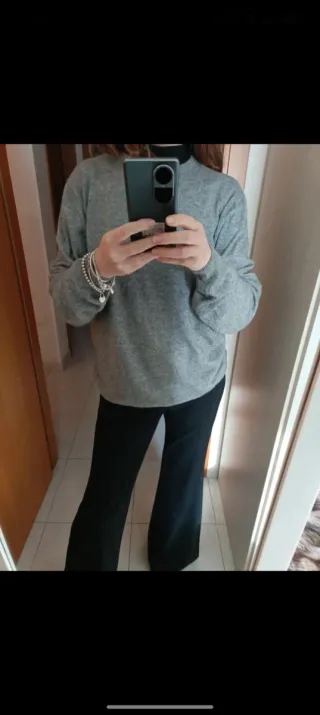 Maglione lana merino/cashmere grigio