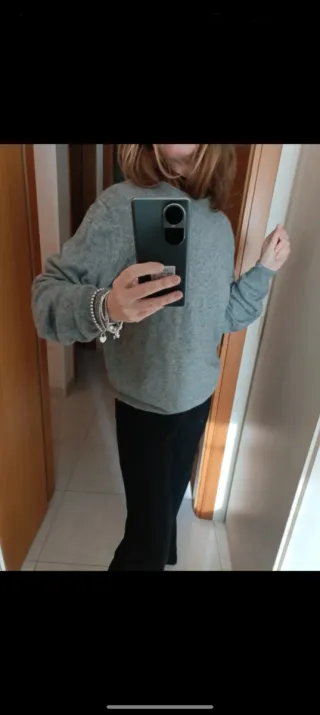 Maglione lana merino/cashmere grigio