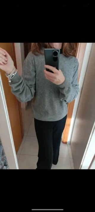 Maglione lana merino/cashmere grigio