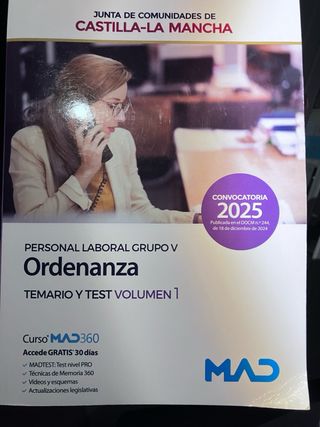 Ordenanza Jccm temario tests oposiciones 2025
