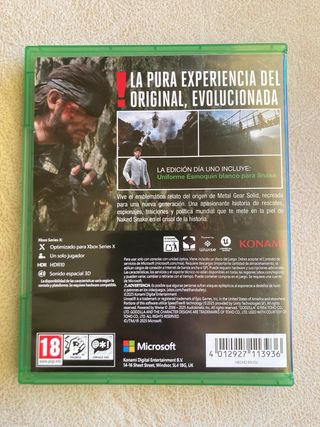 Metal Gear Solid: Snake Eater Edición Día Uno Xbox