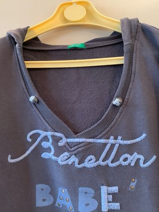 Felpa donna Benetton con cappuccio grigia tg M