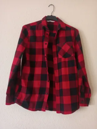 Camisa cuadros roja y negra