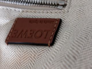 Bolso Loewe Lona Cuero Ante Rayas Azul