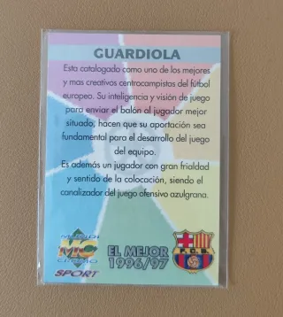 Cromos Pep Guardiola FC Barcelona Mundicromo