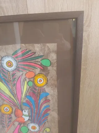 Cuadro Arte Mexicano Pájaros y León