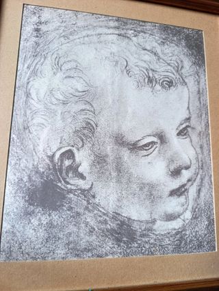 Coppia stampe artistiche con cornice dorata