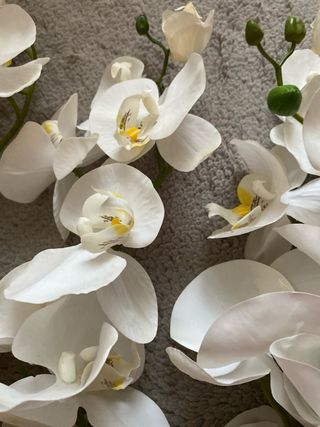 Flores  de orquideas artificiales blancas