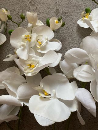Flores  de orquideas artificiales blancas