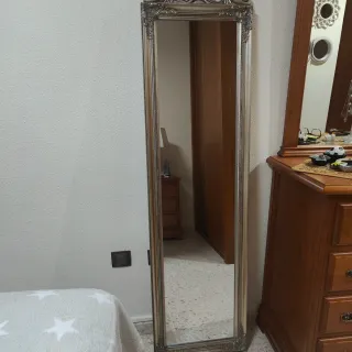 Espejo de pie y para colgar plateado
