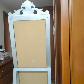 Espejo de pie y para colgar plateado